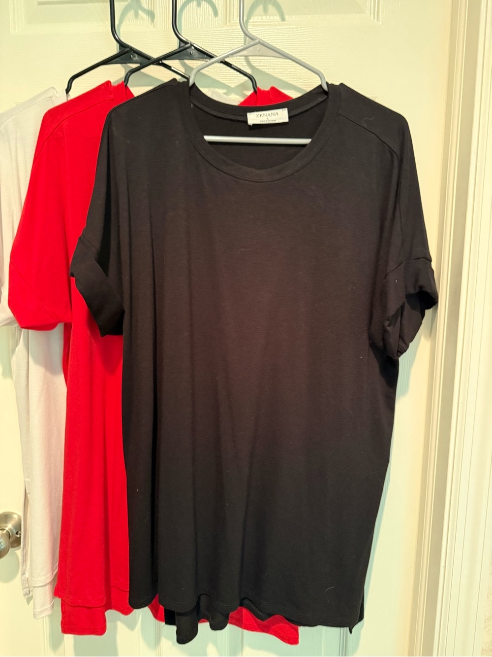 Lot of 3 Zavana Black/Red/Cream Short Sleeve Tees